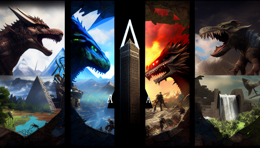 Ark Survival Evolved Collage Image For Ark Server Hosting Features