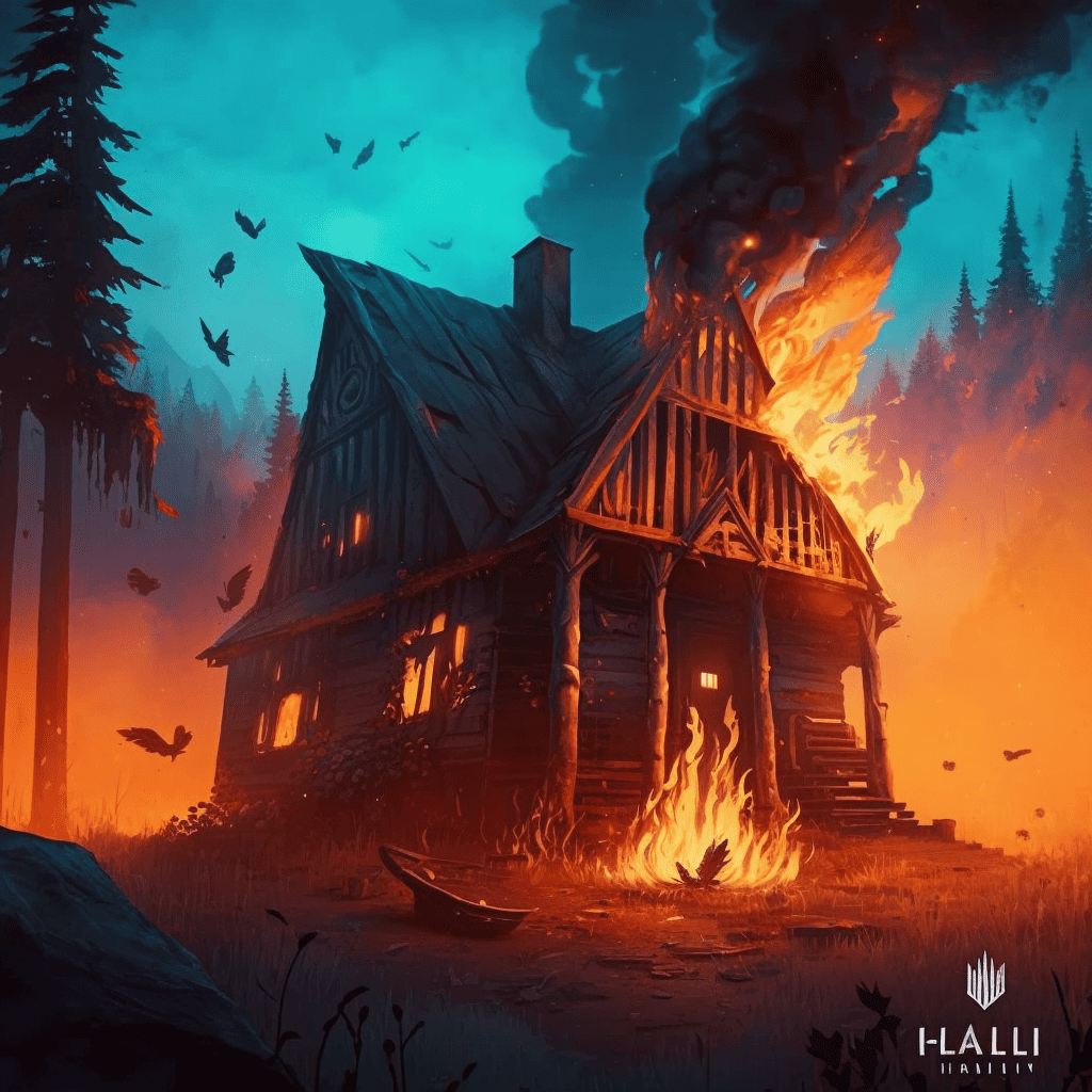 Valheim Server Burning House Image