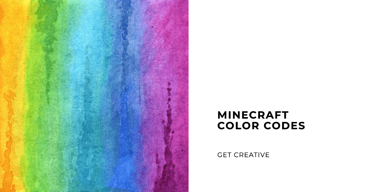 Códigos de colores de Minecraft. Utiliza un arco iris