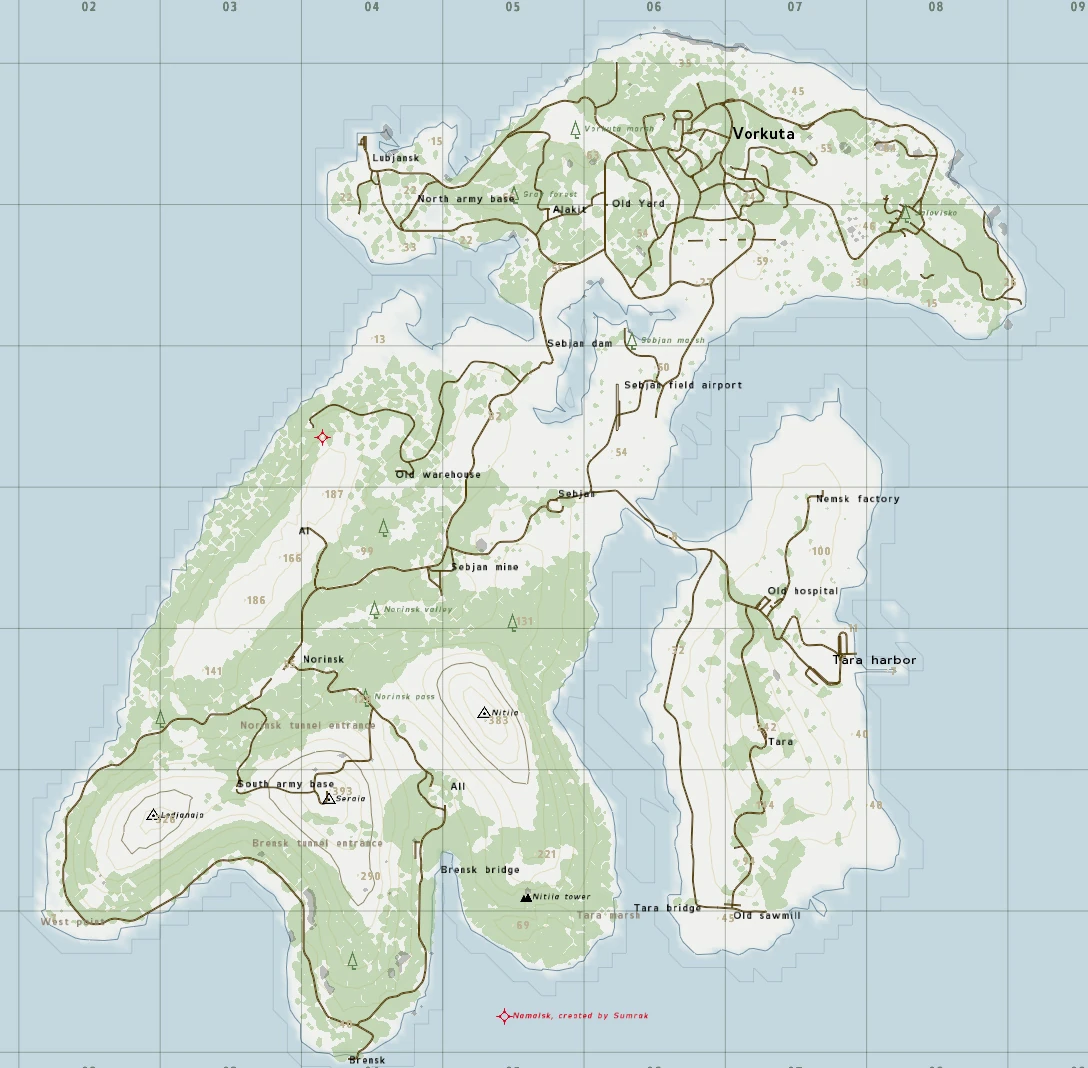 Namalsk Dayz map