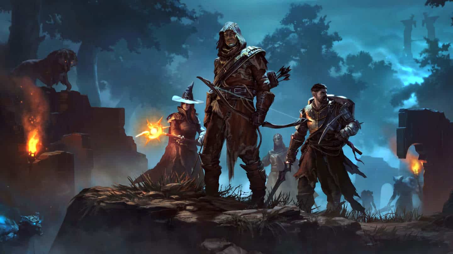 Enshrouded banner, group of Warriors