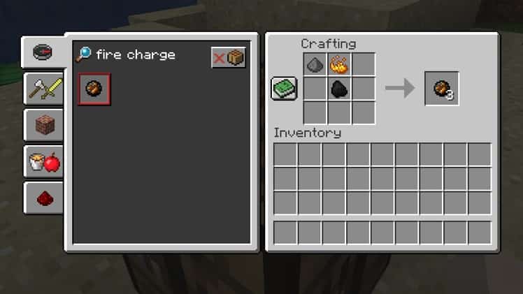 minecraft fire charge crafting recipe