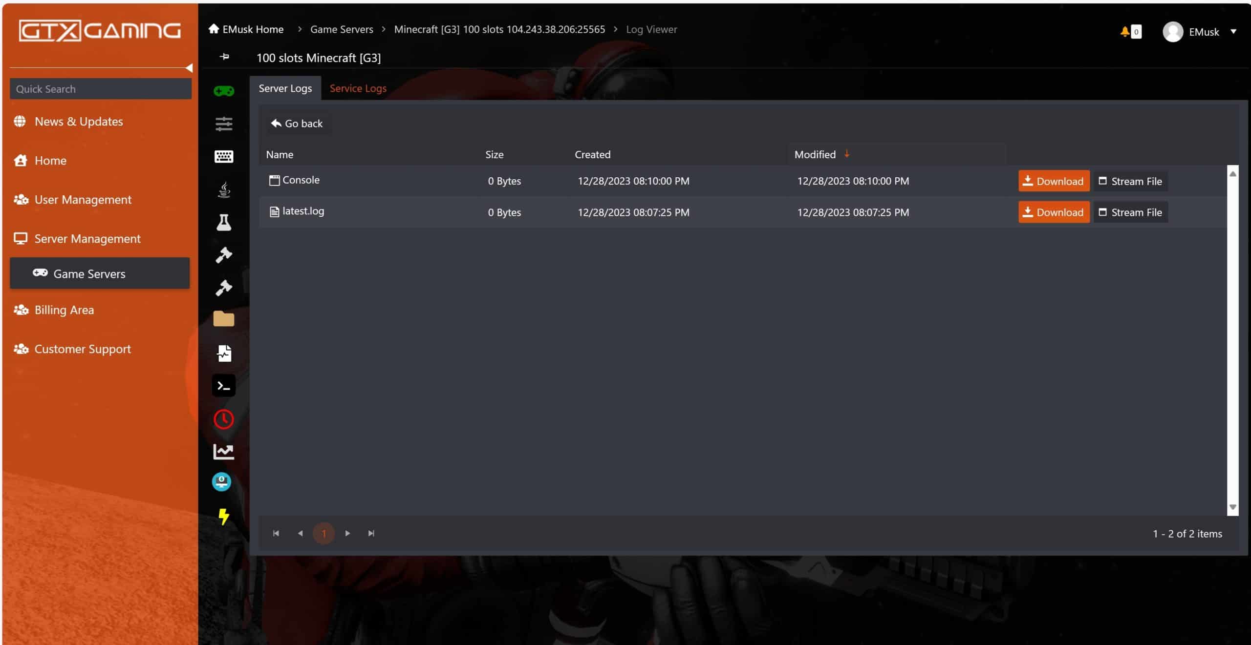 Minecraft Server Control Panel Hack Minecraft Server Hosting