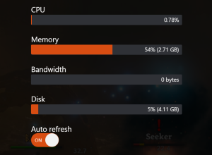 Valheim server hosting resource usage gauges