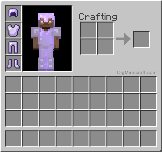 minecraft user with enchanted armor equipped