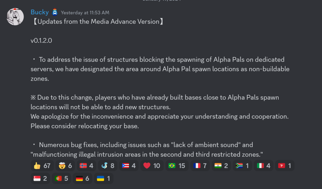 Palworld v0.1.2.0 Patch Notes