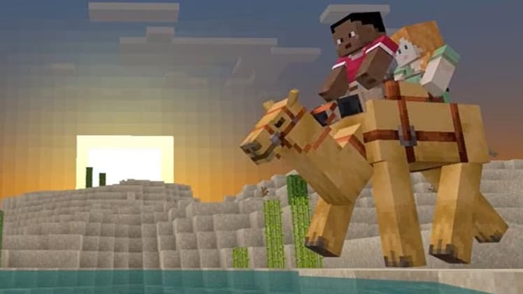 minecraft riding camel two players