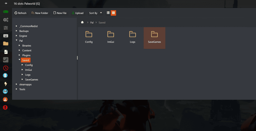 palworld saved game folder